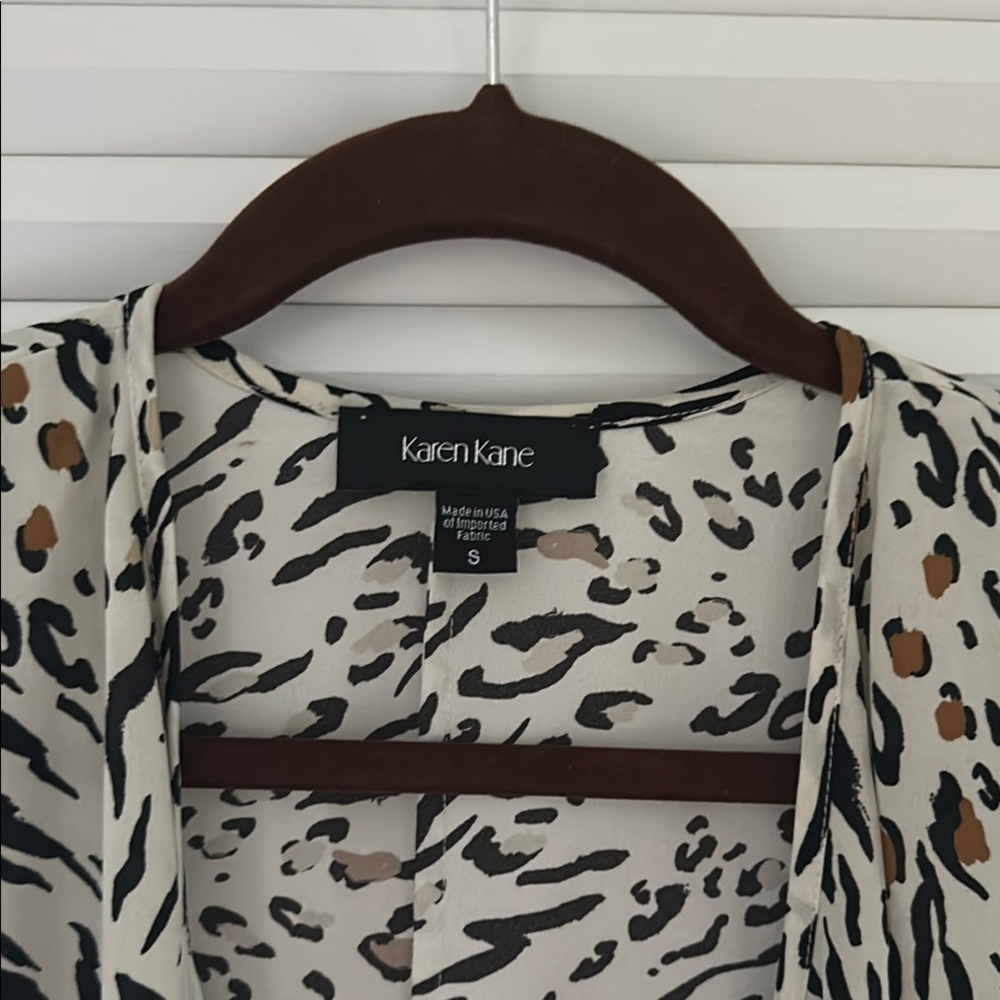 Karen Kane Black and Brown Animal Print Blazer